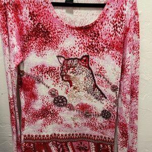 Custo Barcelona Pink and White Top